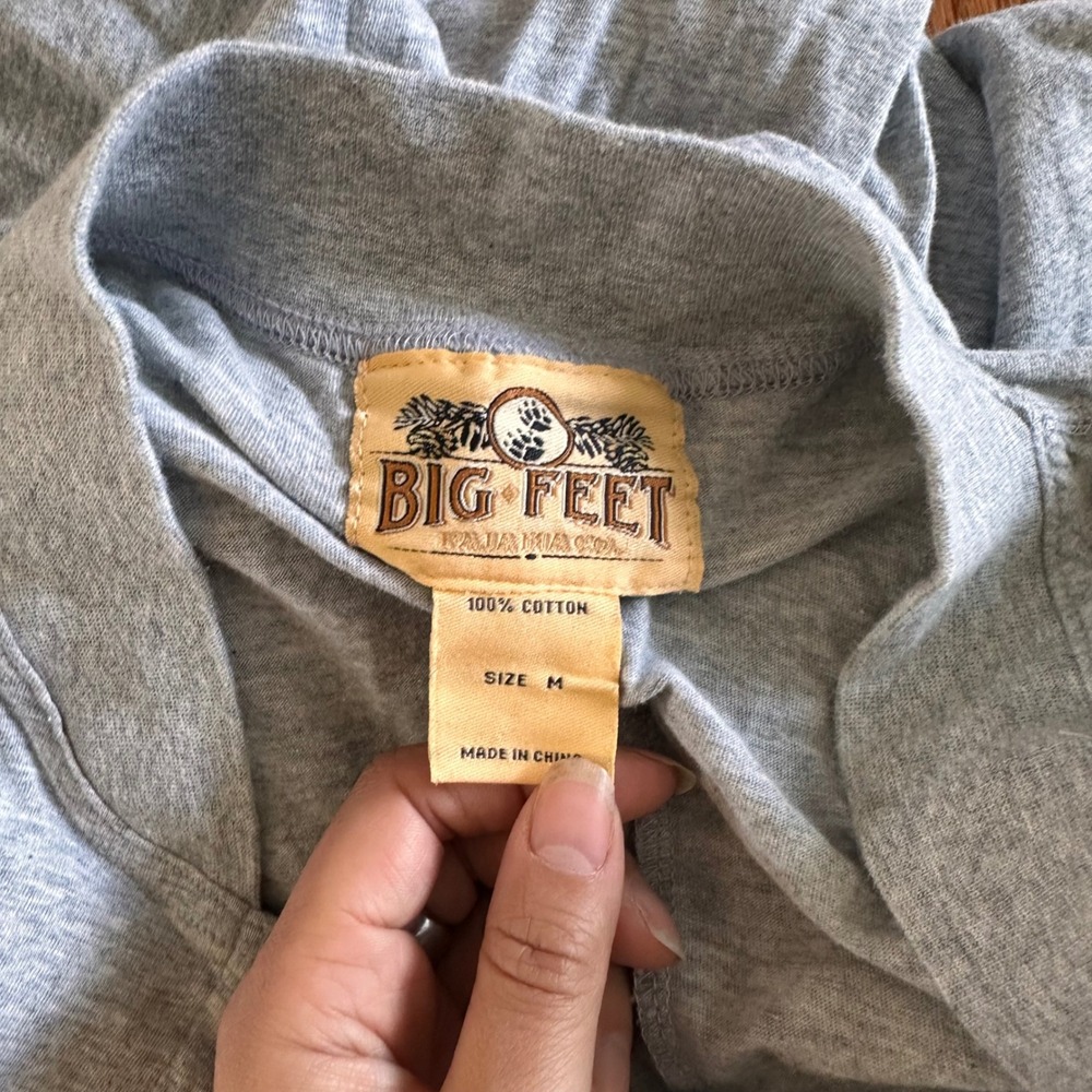 Big Feet Pajama Co Gray Cotton Footie Union Suit Jumpsuit Mens Medium